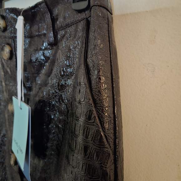 Rachel Comey X Target Croc Embossed Brown Faux Leather Button-down Skirt sz 4 - Picture 8 of 10